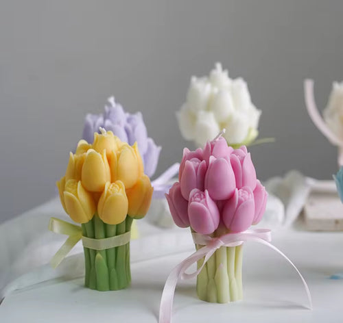 3D Tulip Bouquet Candle