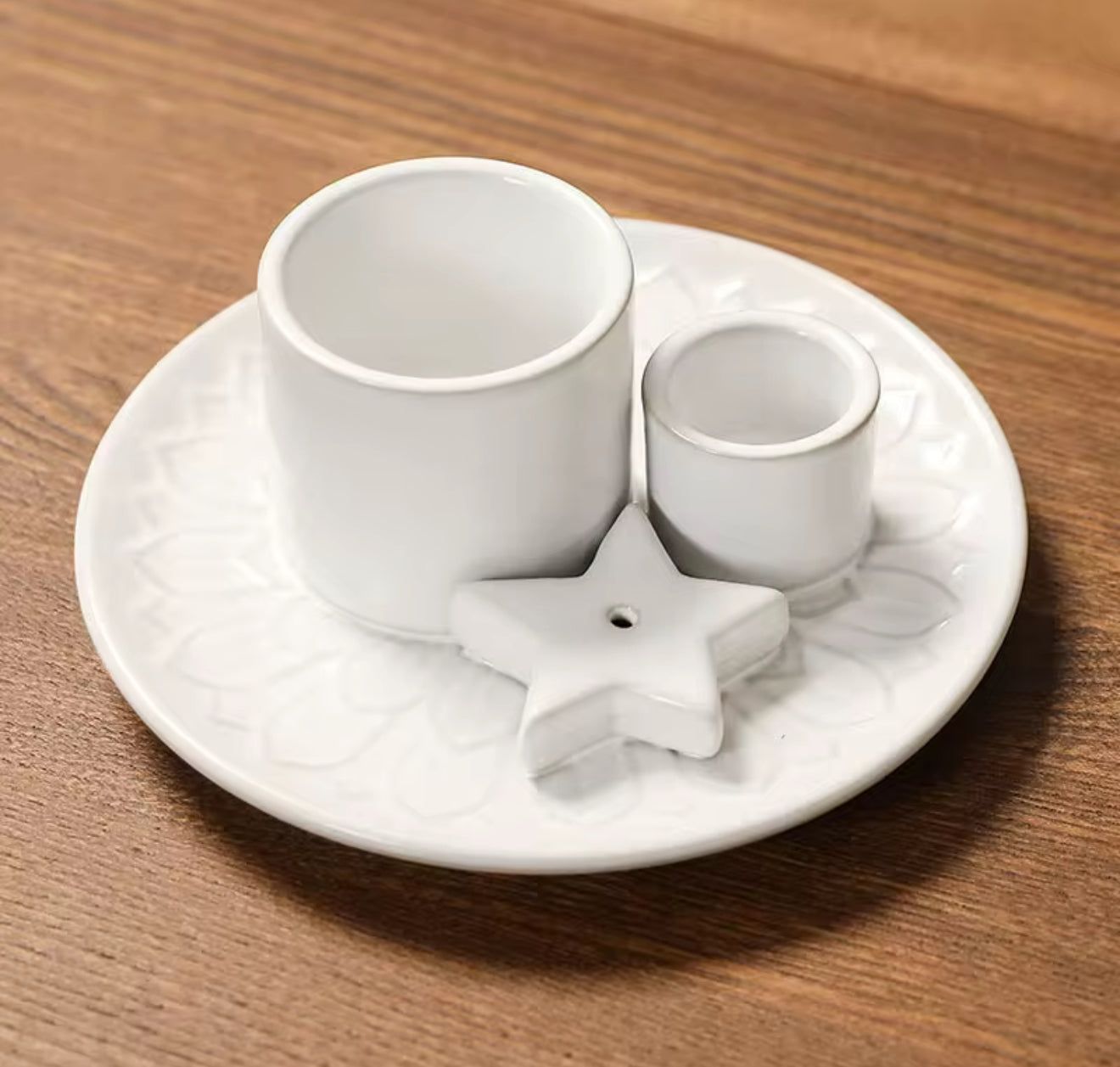 Ceramic Incense Holder – Moon & Star Plate