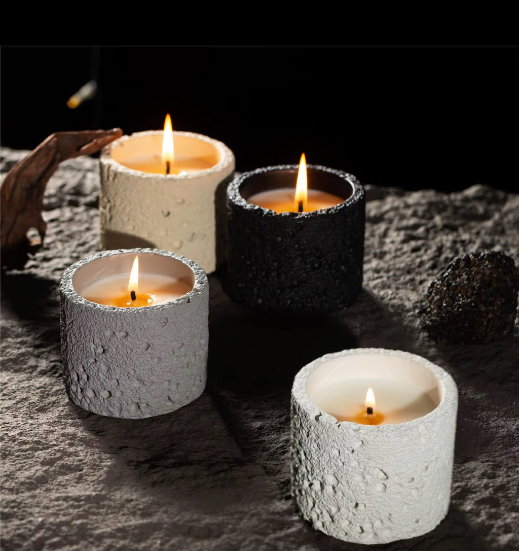 Volcanic Texture Concrete Candle