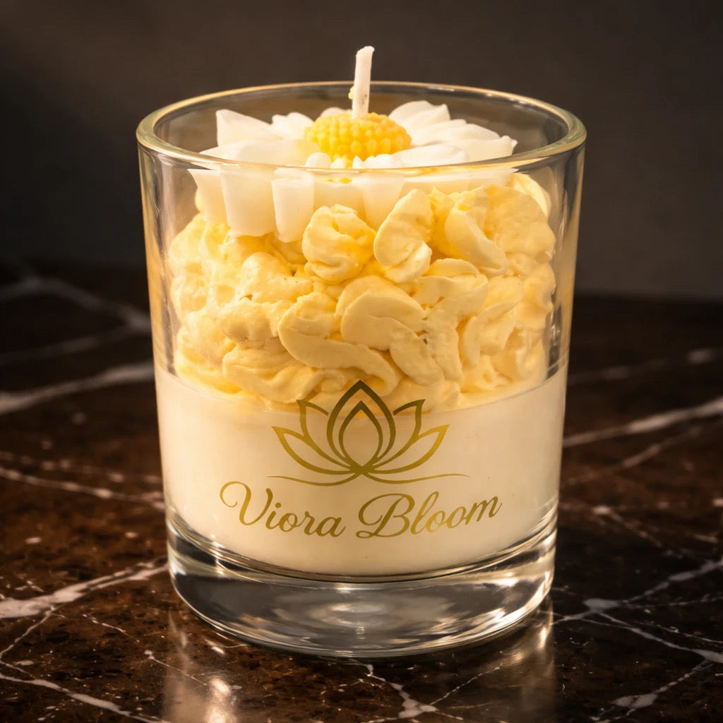 Daisy Blossom Cream Candle