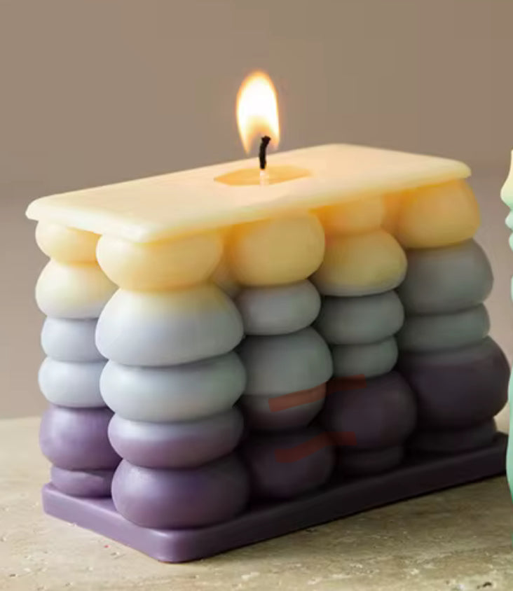 Textured Colorblock Candle