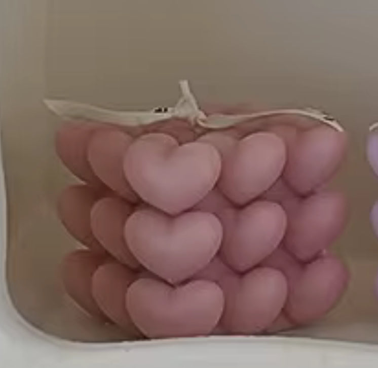 Heart Shaped Cube Candle