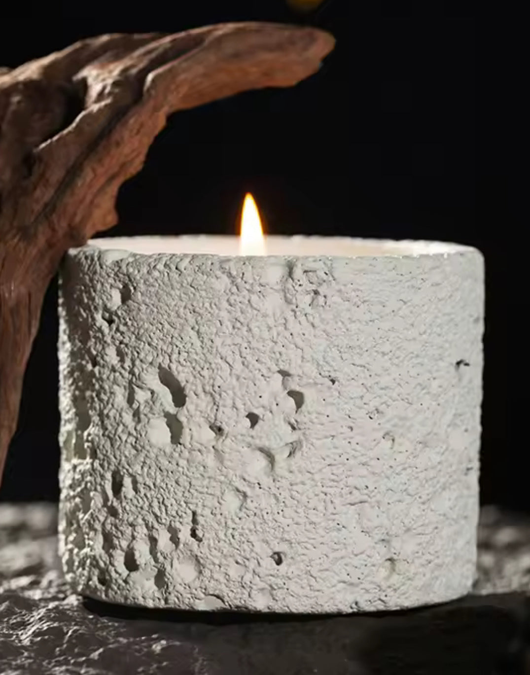 Volcanic Texture Concrete Candle
