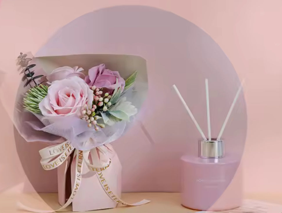 Soap Flower Reed Diffuser Gift Box