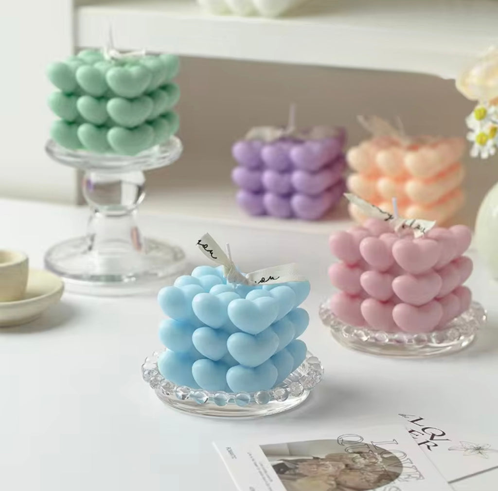 Heart Shaped Cube Candle