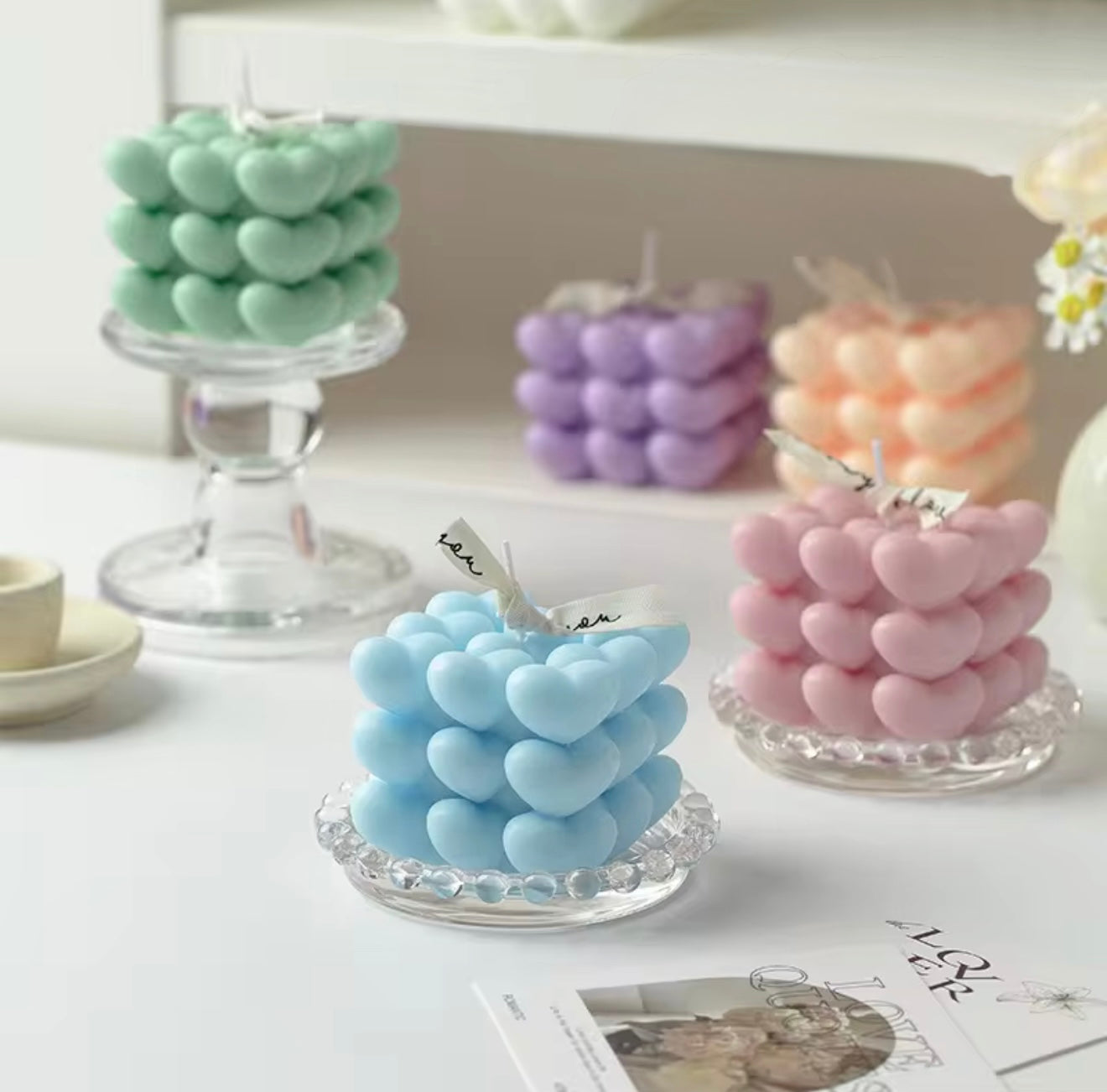 Heart Shaped Cube Candle