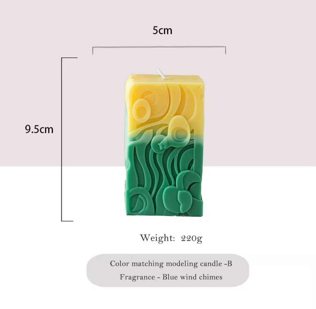 Textured Colorblock Candle