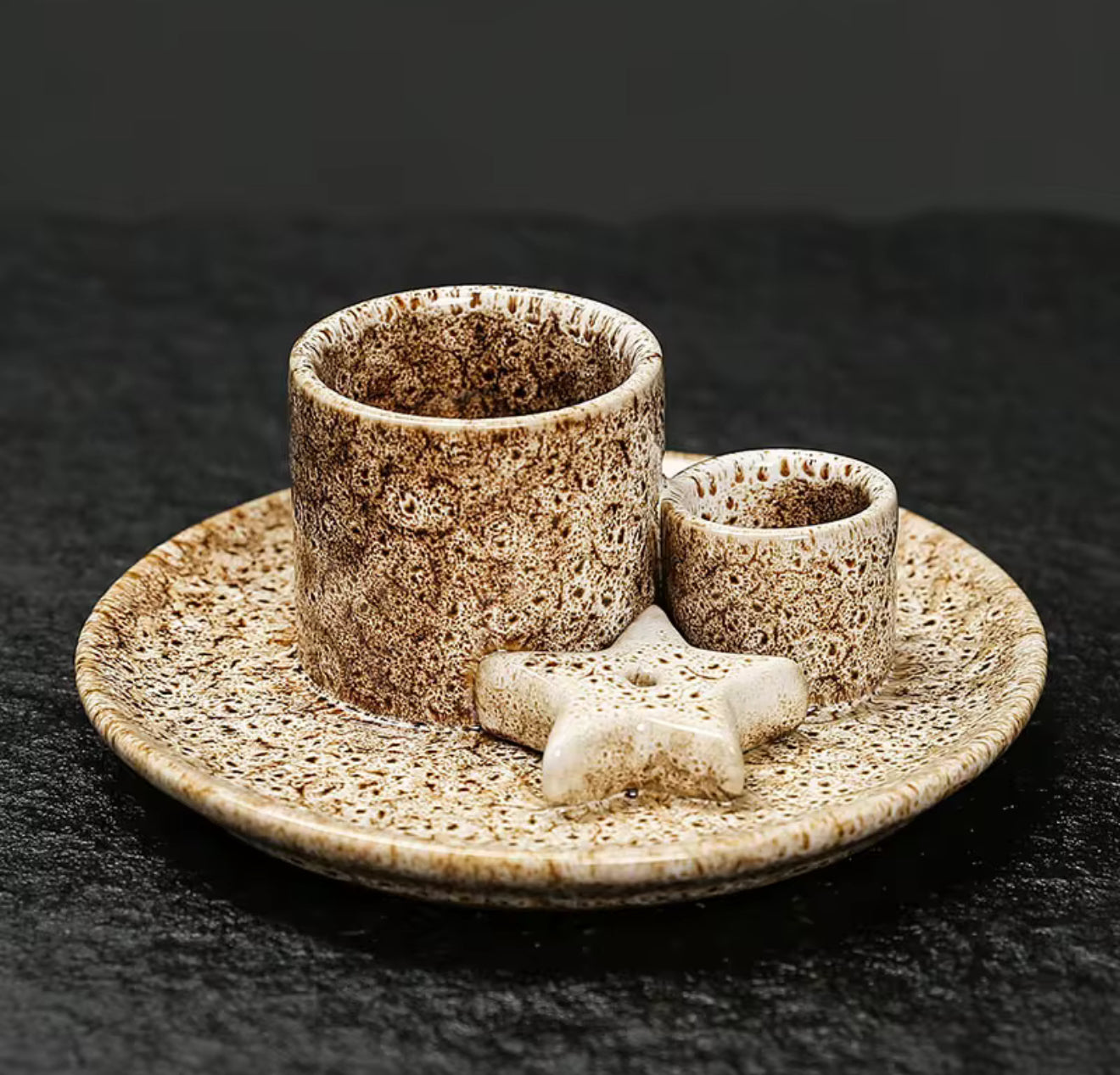 Ceramic Incense Holder – Moon & Star Plate