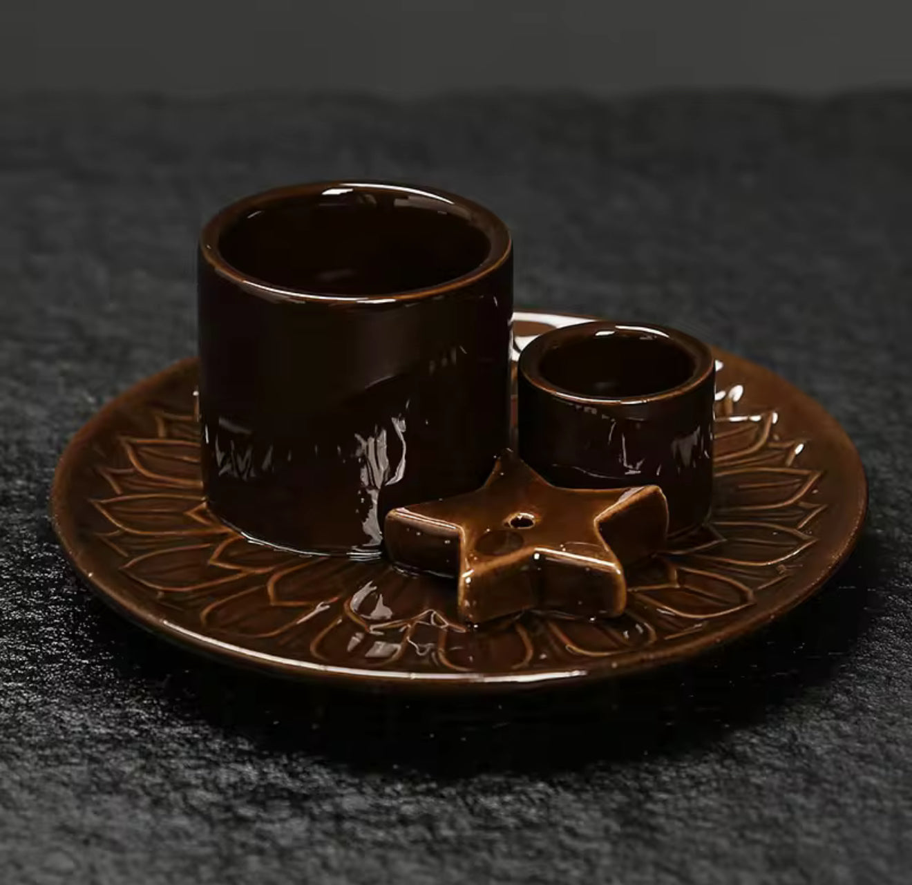 Ceramic Incense Holder – Moon & Star Plate