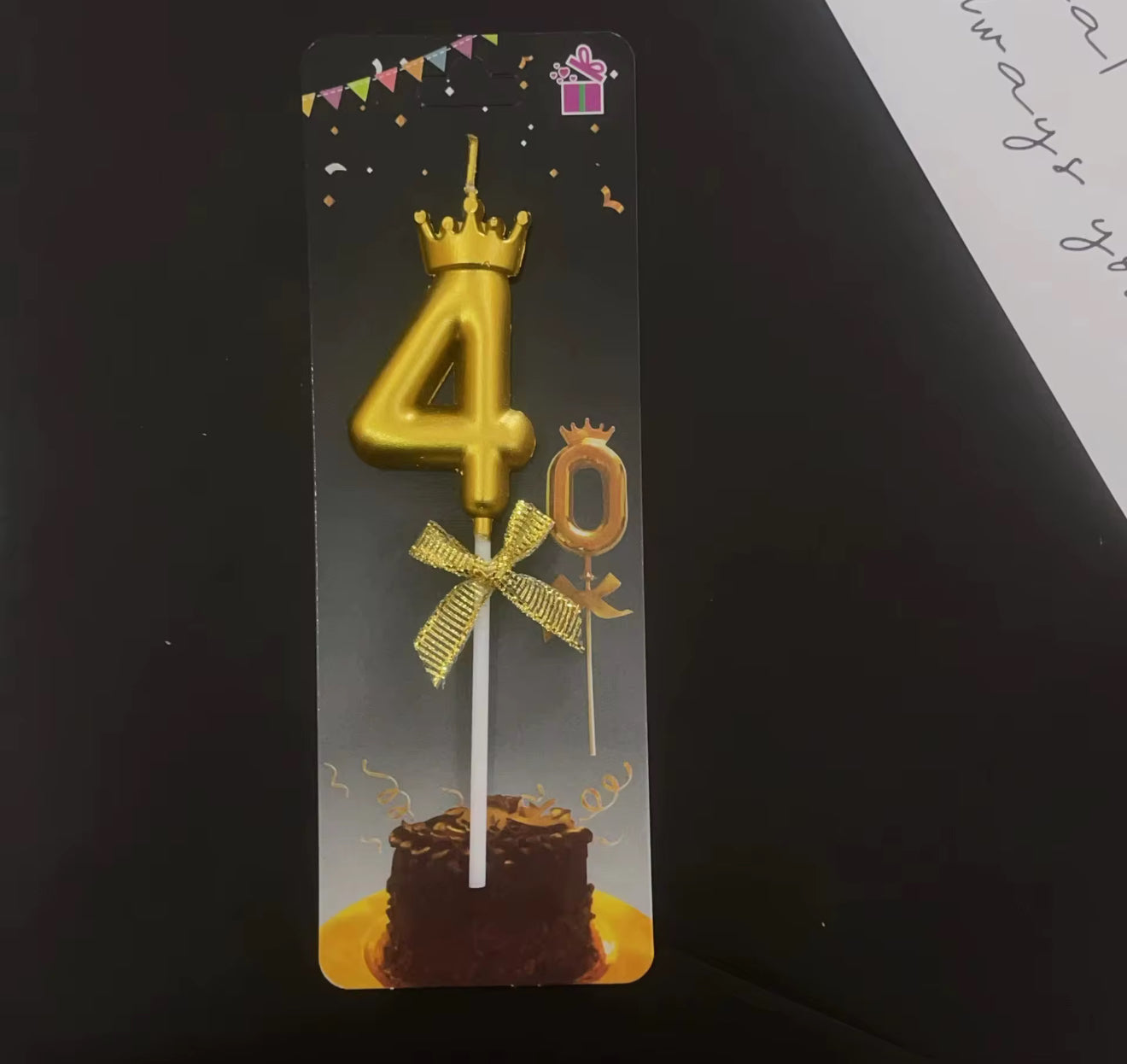 Gold Crown Number Cake Candle