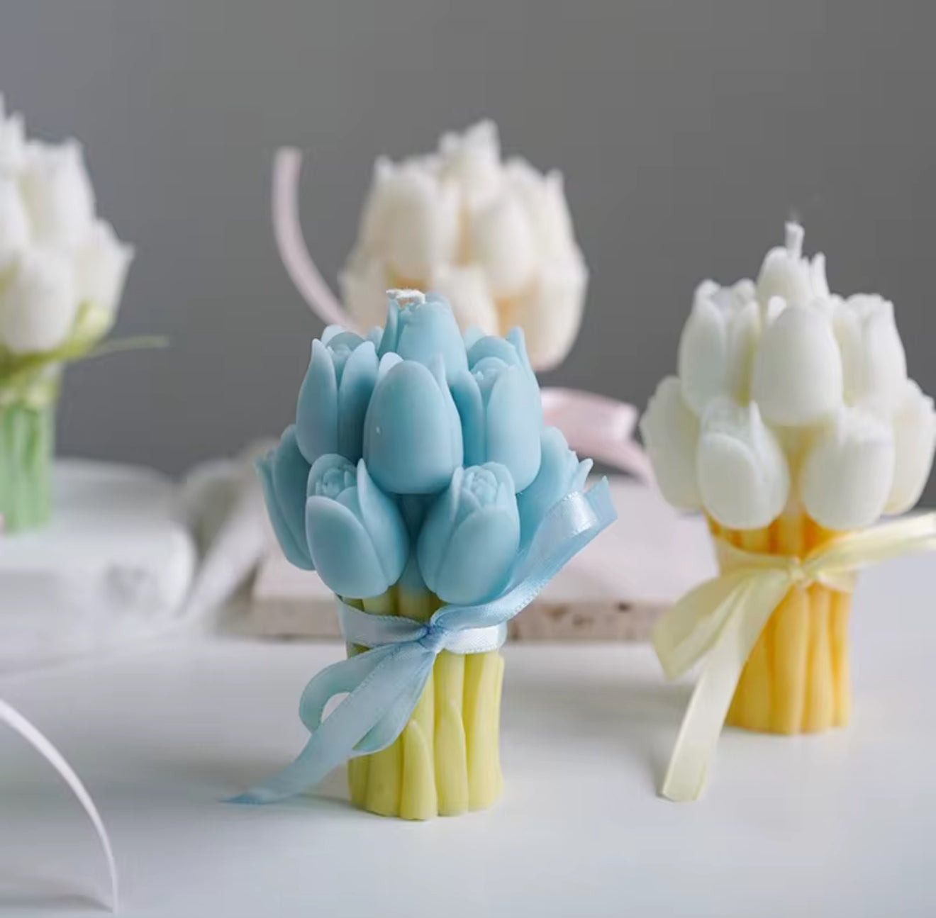 3D Tulip Bouquet Candle