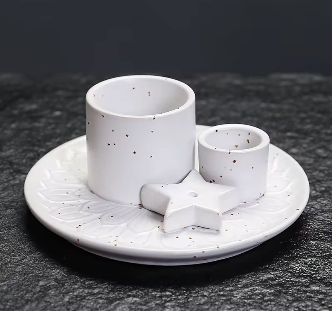 Ceramic Incense Holder – Moon & Star Plate