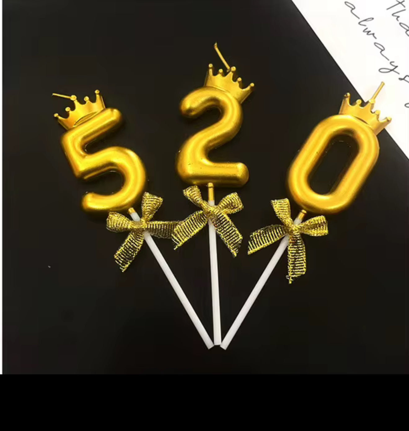 Gold Crown Number Cake Candle