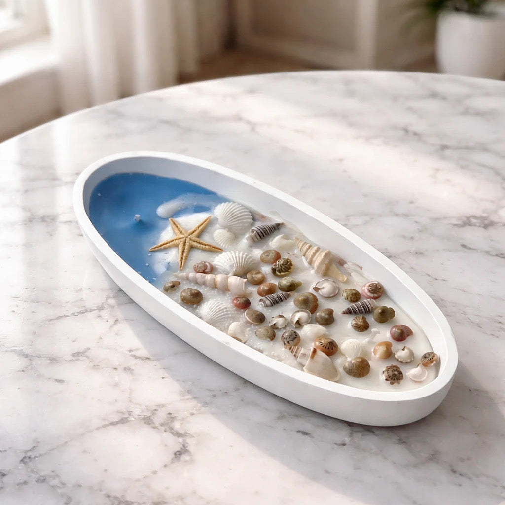 Ocean Shell Garden Candle – Coastal Decor