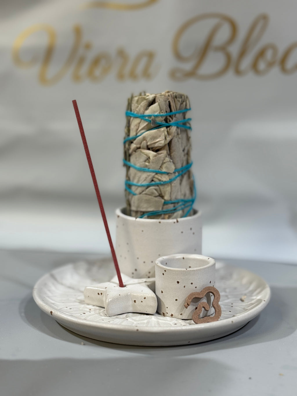 Ceramic Incense Holder – Moon & Star Plate