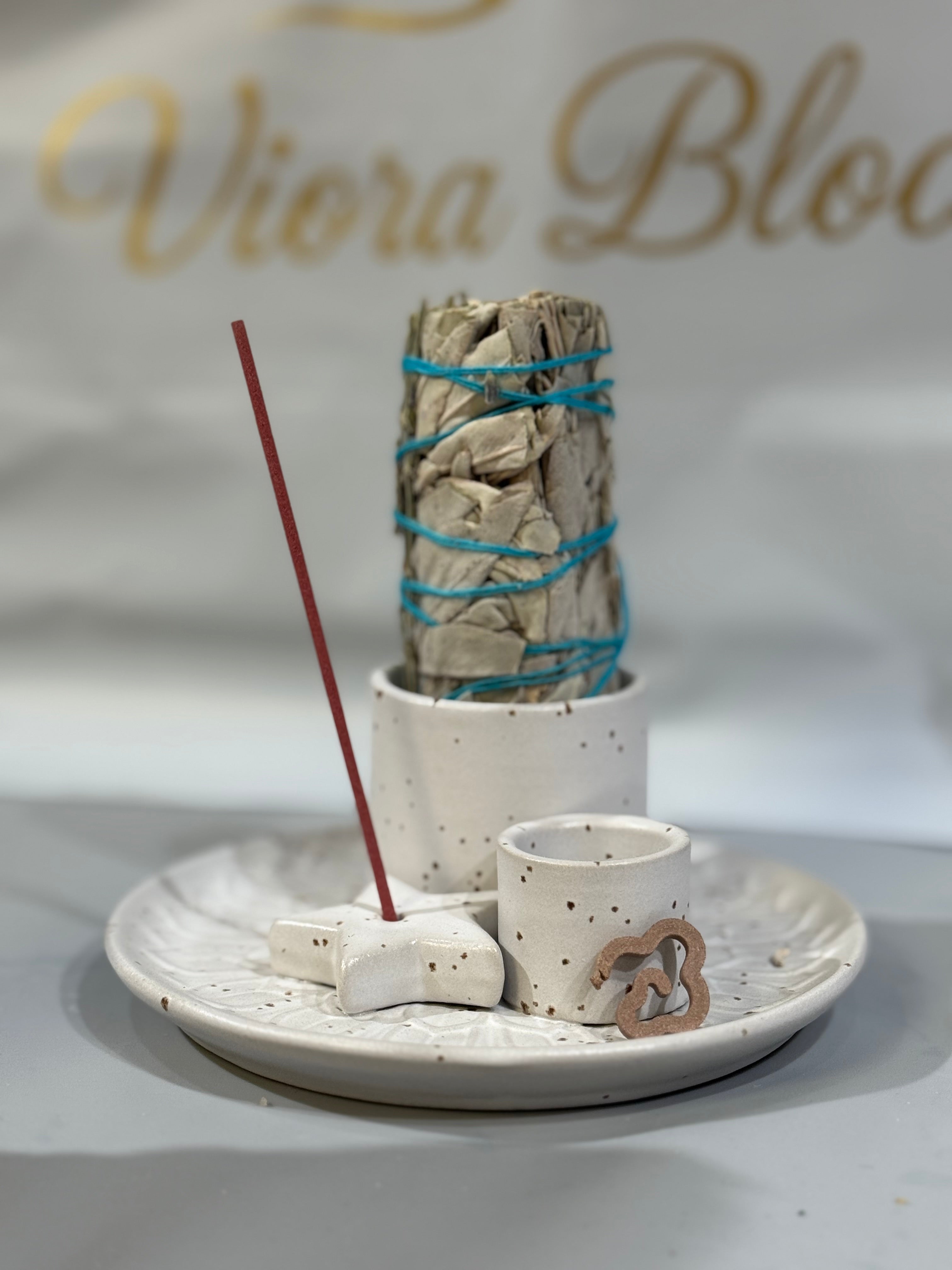 Ceramic Incense Holder – Moon & Star Plate