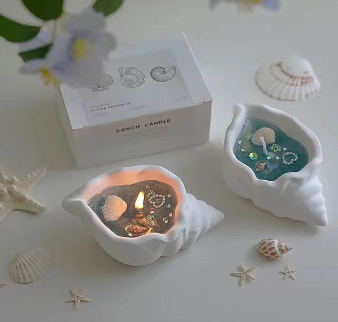 Ocean Conch Shell Candle