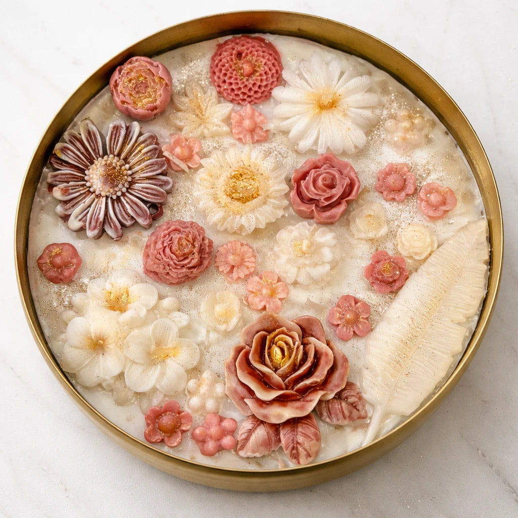 8-Inch Floral Urli Candle