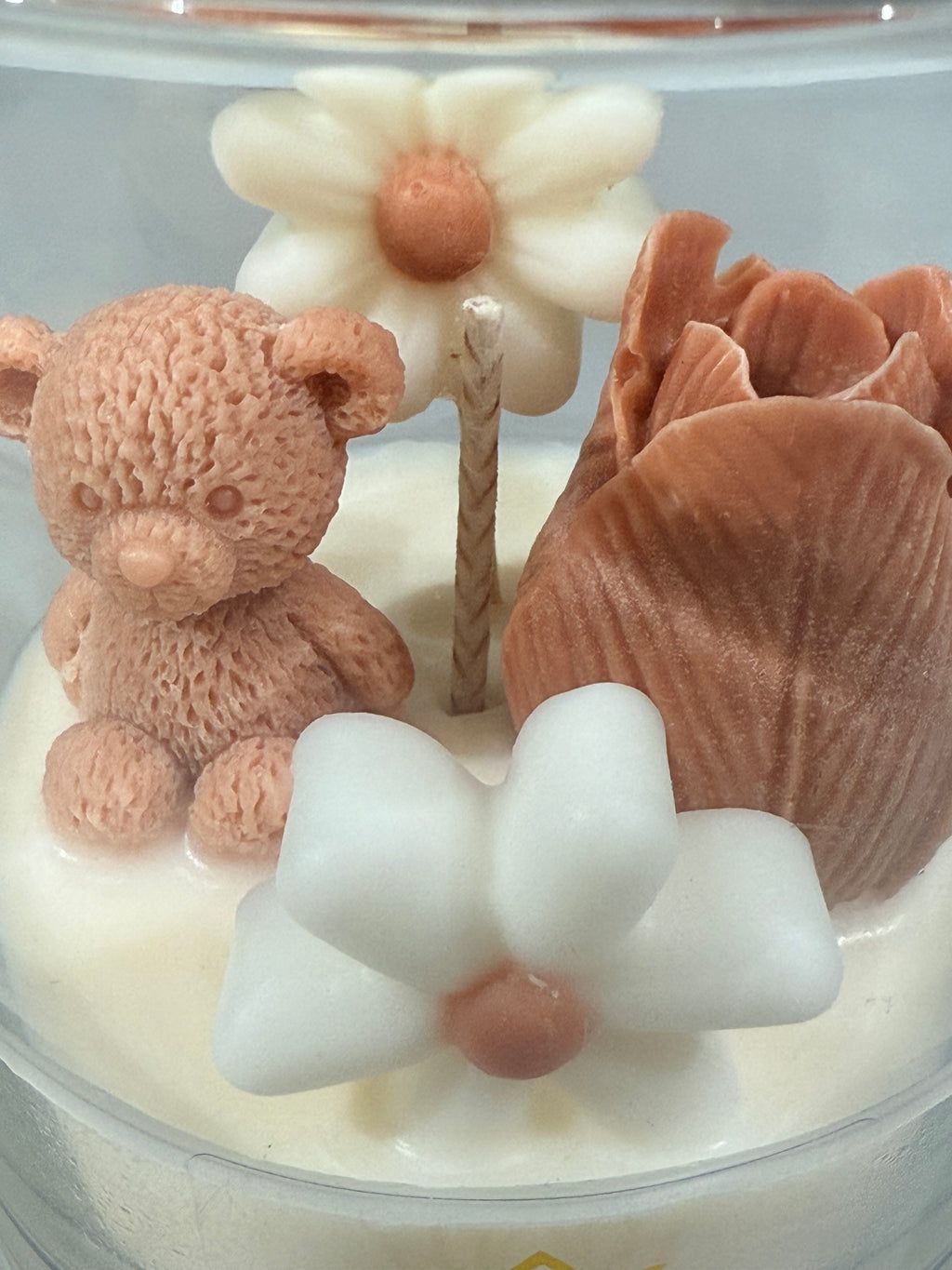Teddy Bear Flower Jar Candle