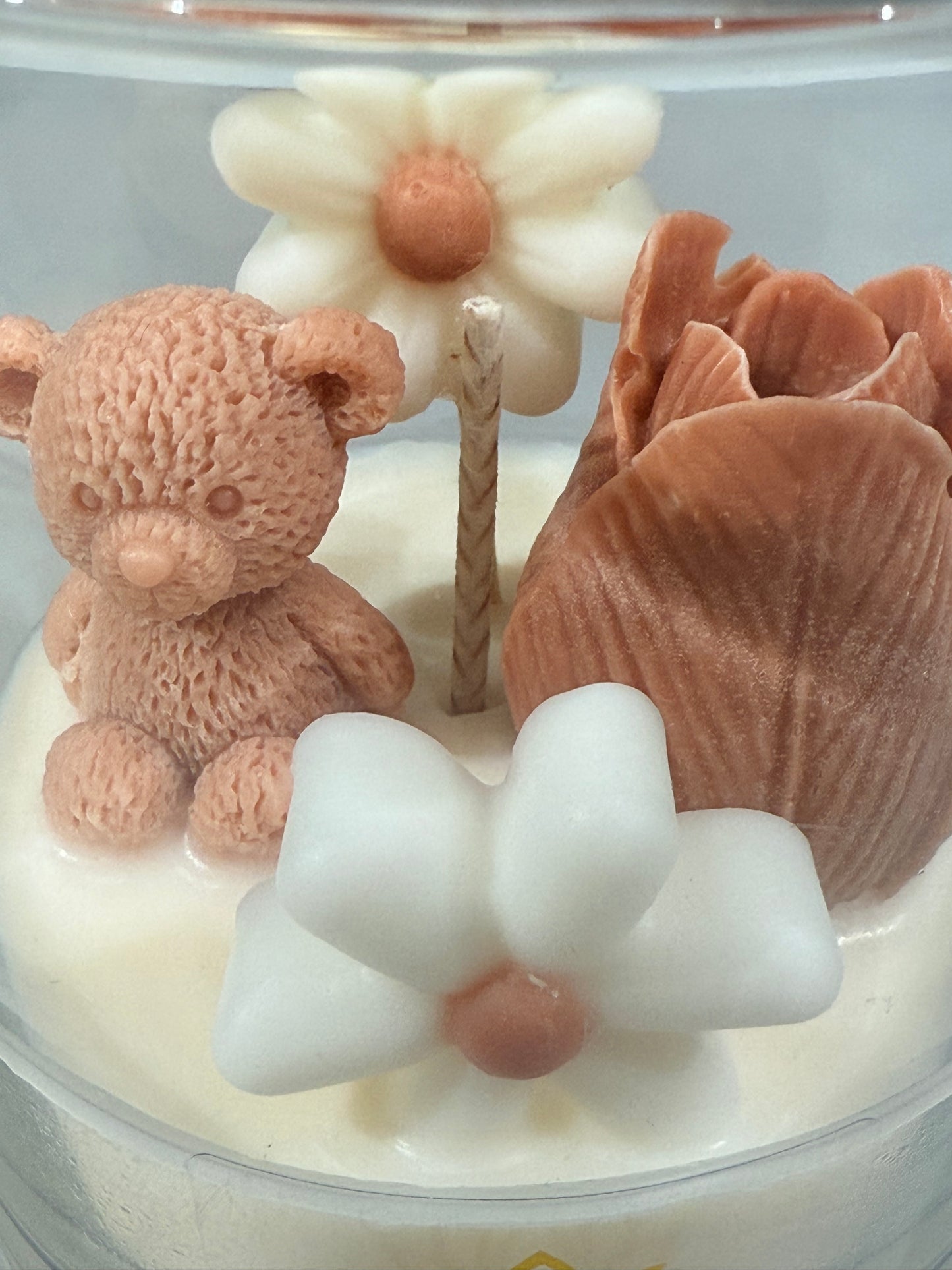 Teddy Bear Flower Jar Candle