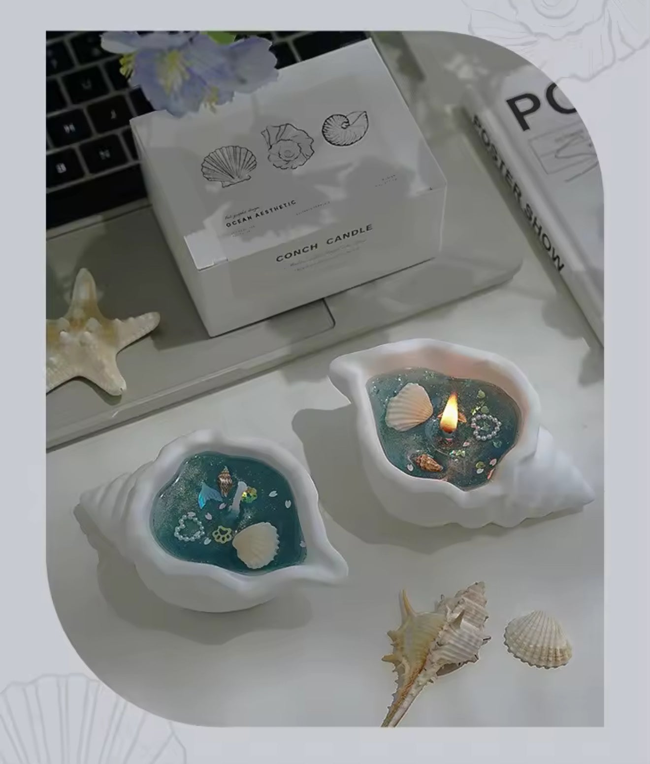 Ocean Conch Shell Candle