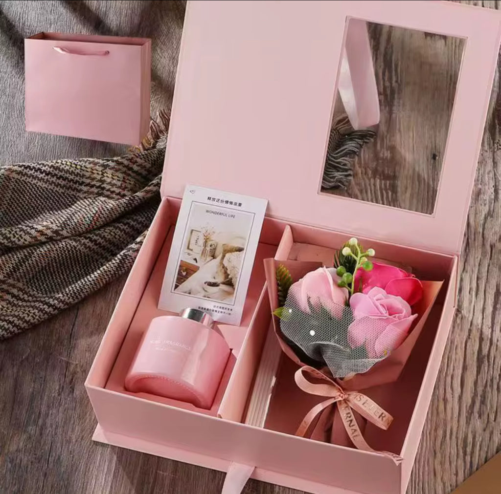 Soap Flower Reed Diffuser Gift Box