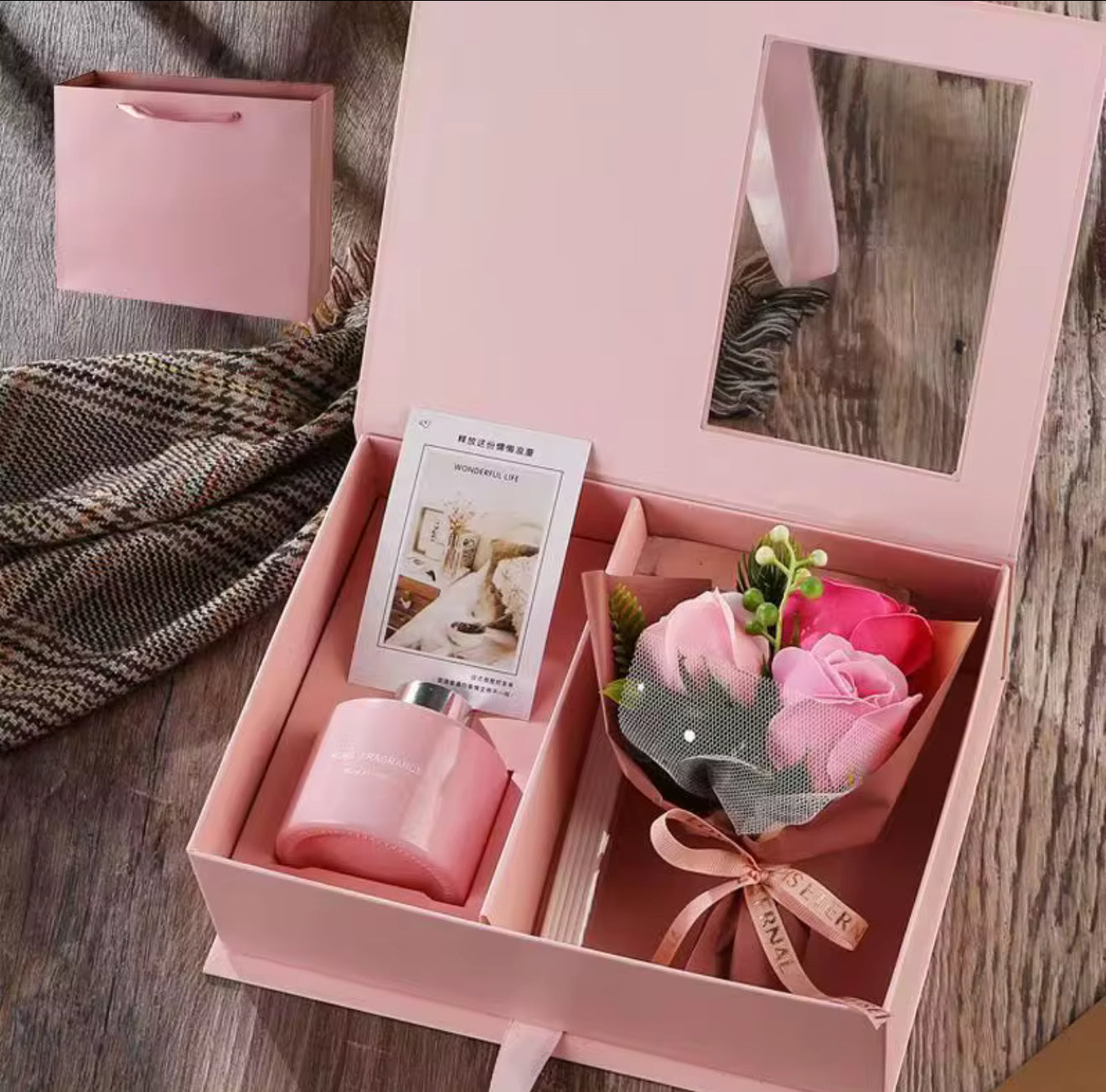 Soap Flower Reed Diffuser Gift Box