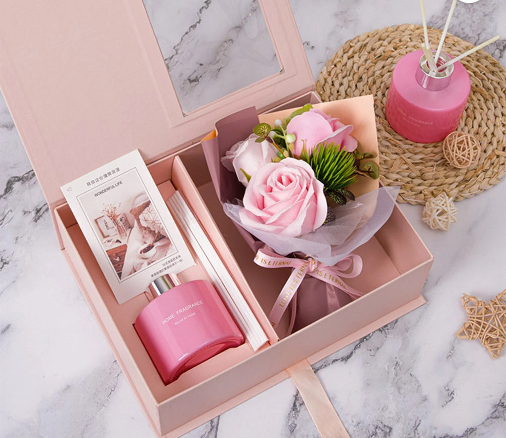 Soap Flower Reed Diffuser Gift Box