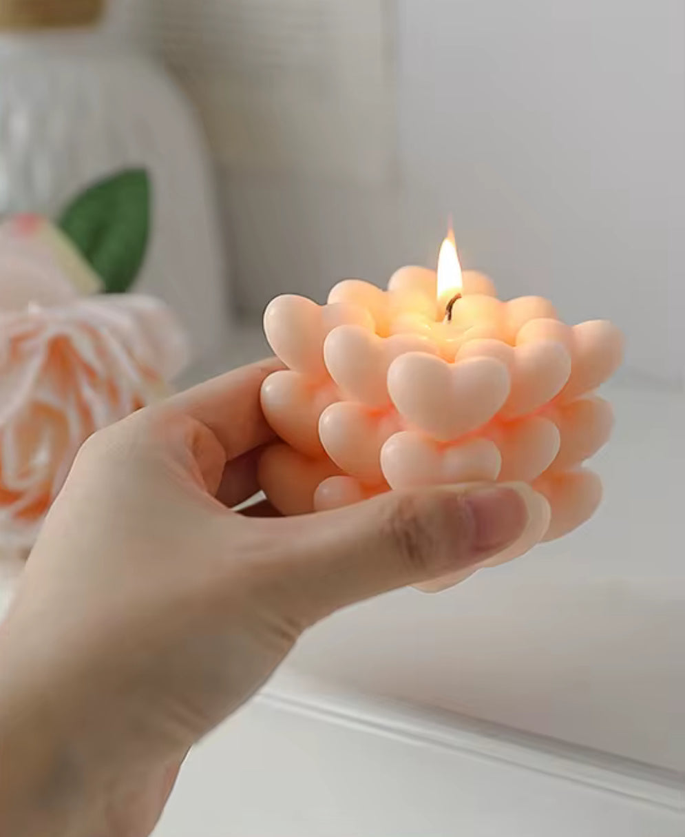 Heart Shaped Cube Candle
