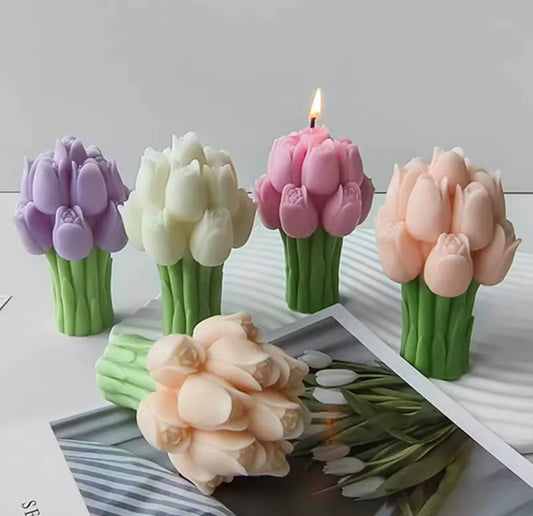 3D Tulip Bouquet Candle