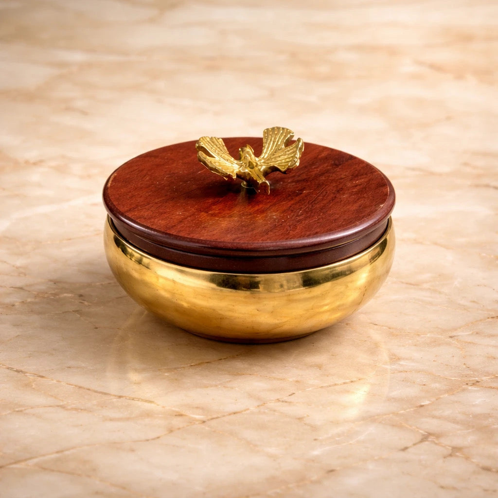 Handcrafted Urli Candle with Wooden Lid – 5 inch
