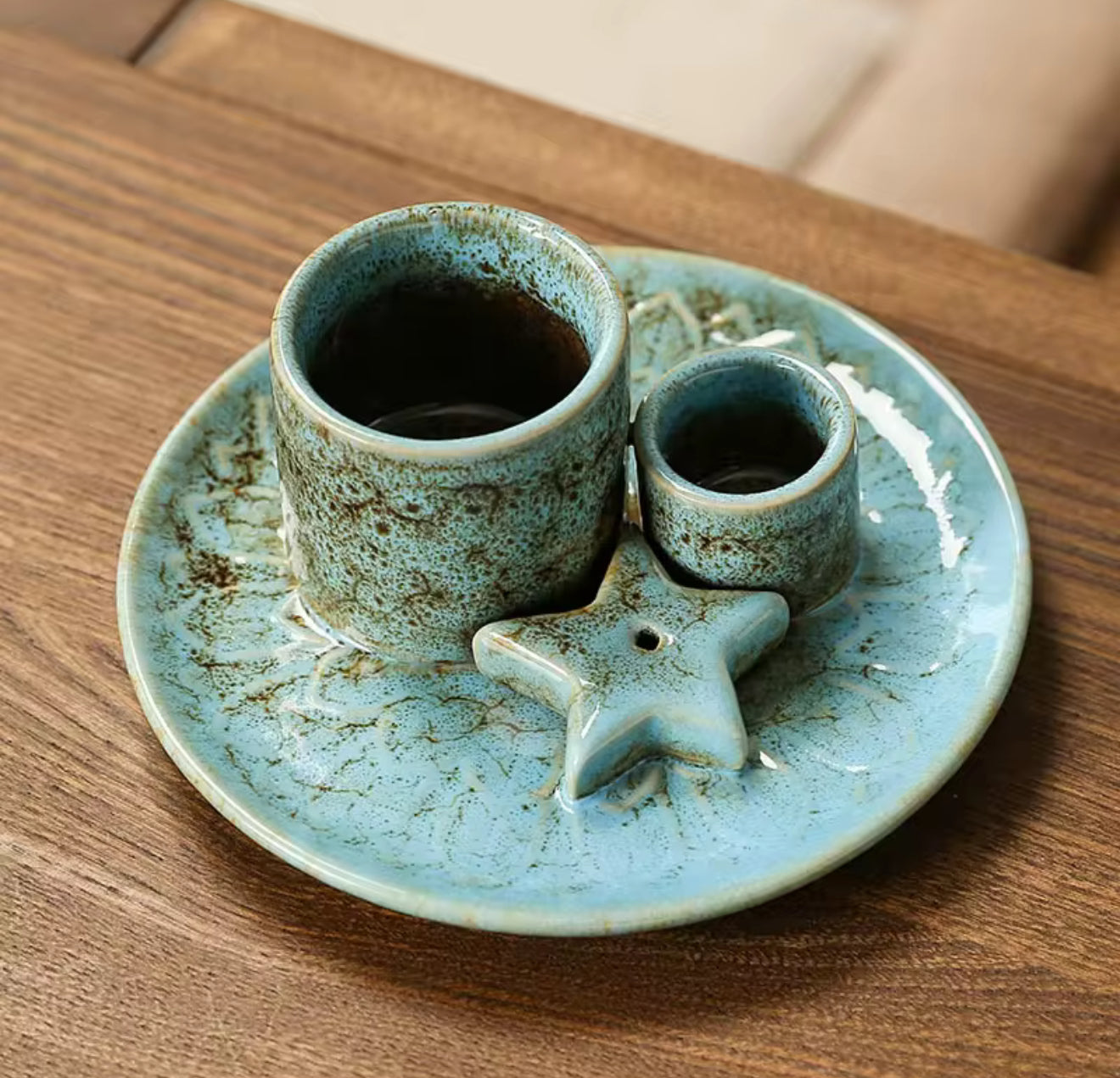 Ceramic Incense Holder – Moon & Star Plate