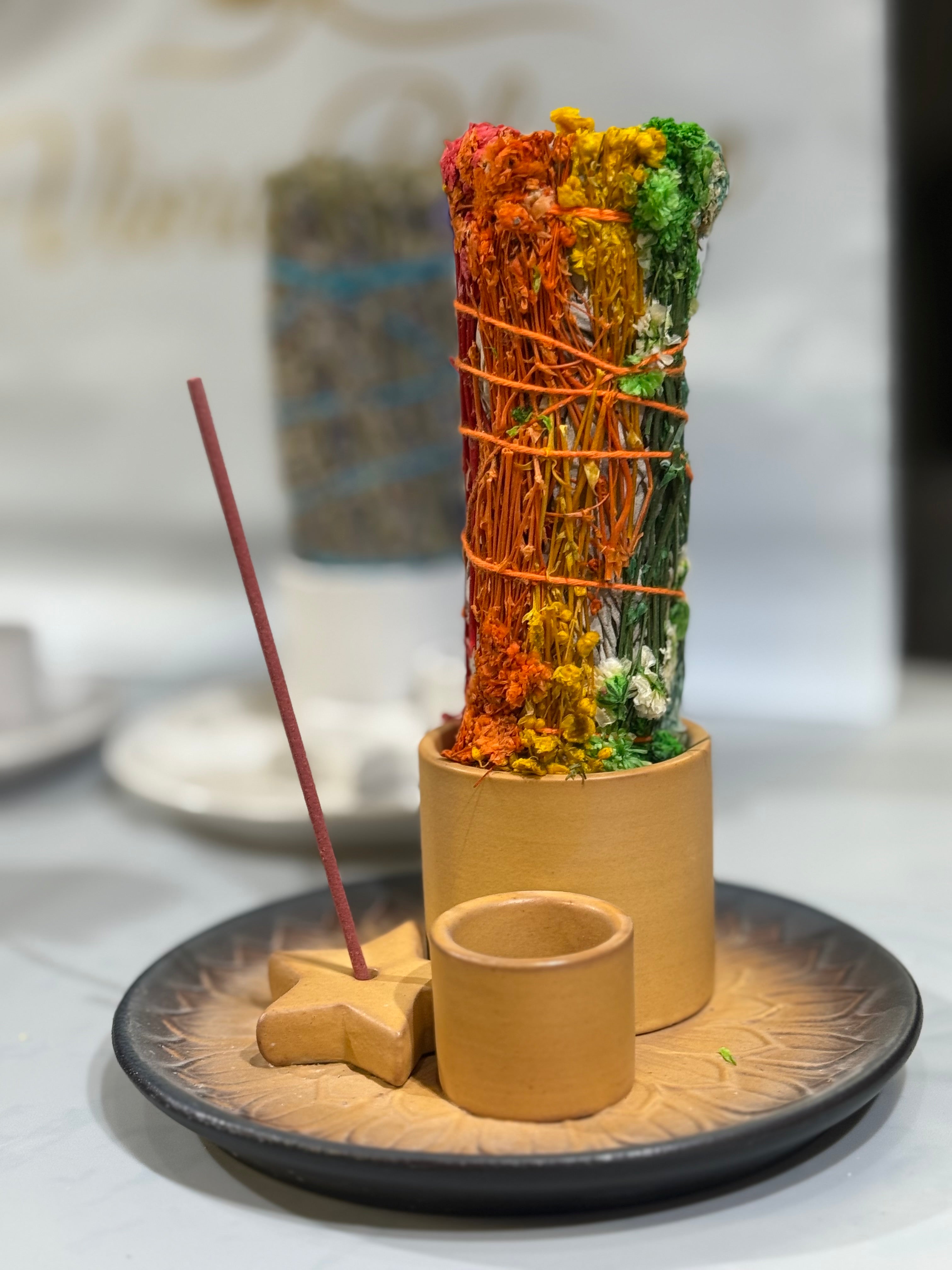 Ceramic Incense Holder – Moon & Star Plate