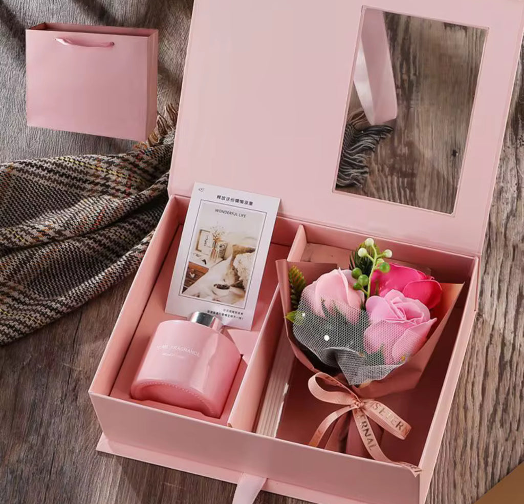 Soap Flower Reed Diffuser Gift Box