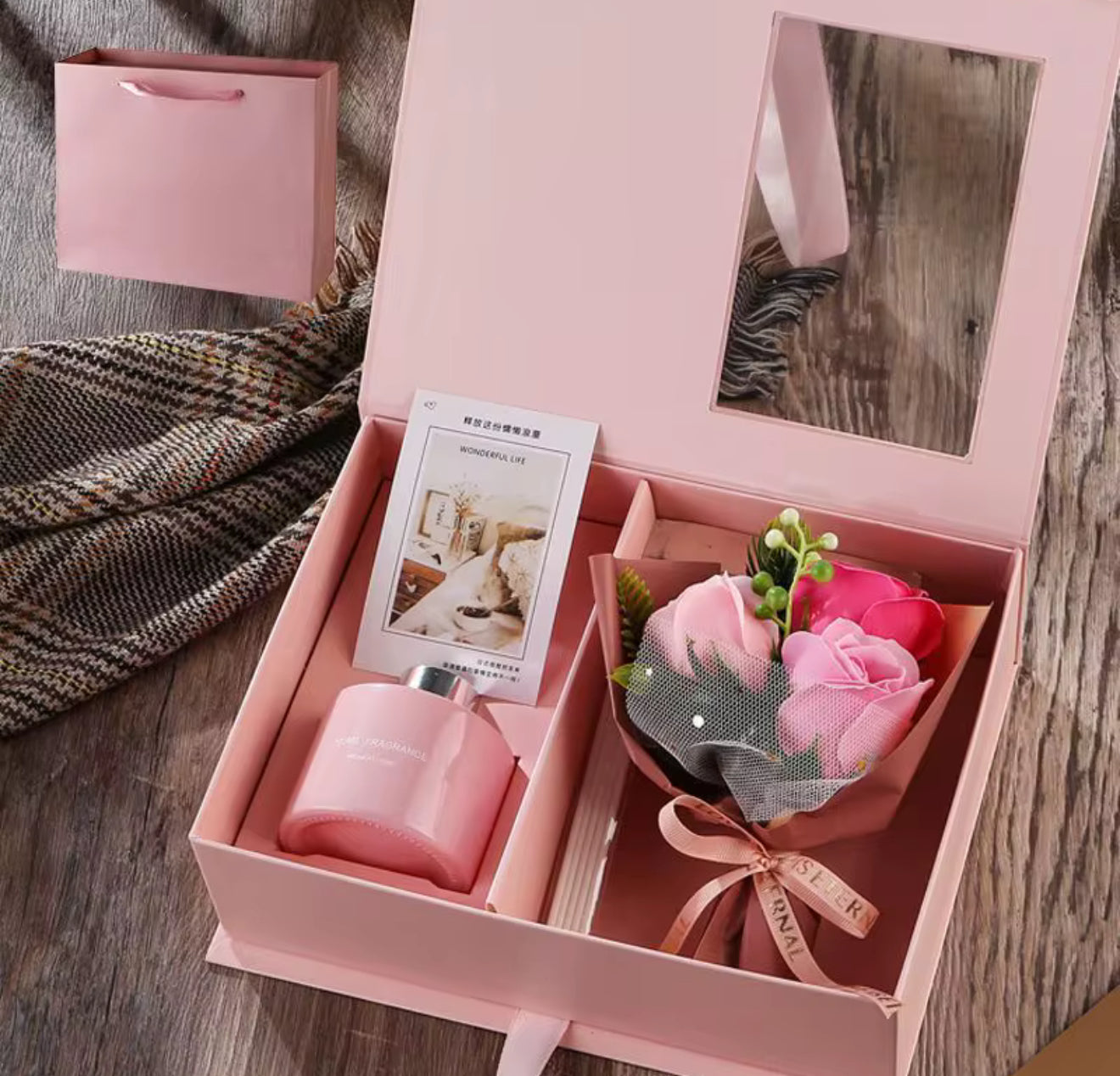 Soap Flower Reed Diffuser Gift Box