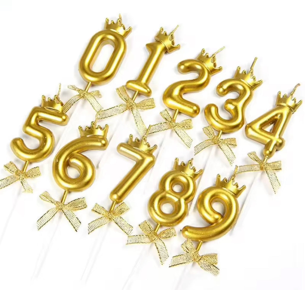 Gold Crown Number Cake Candle