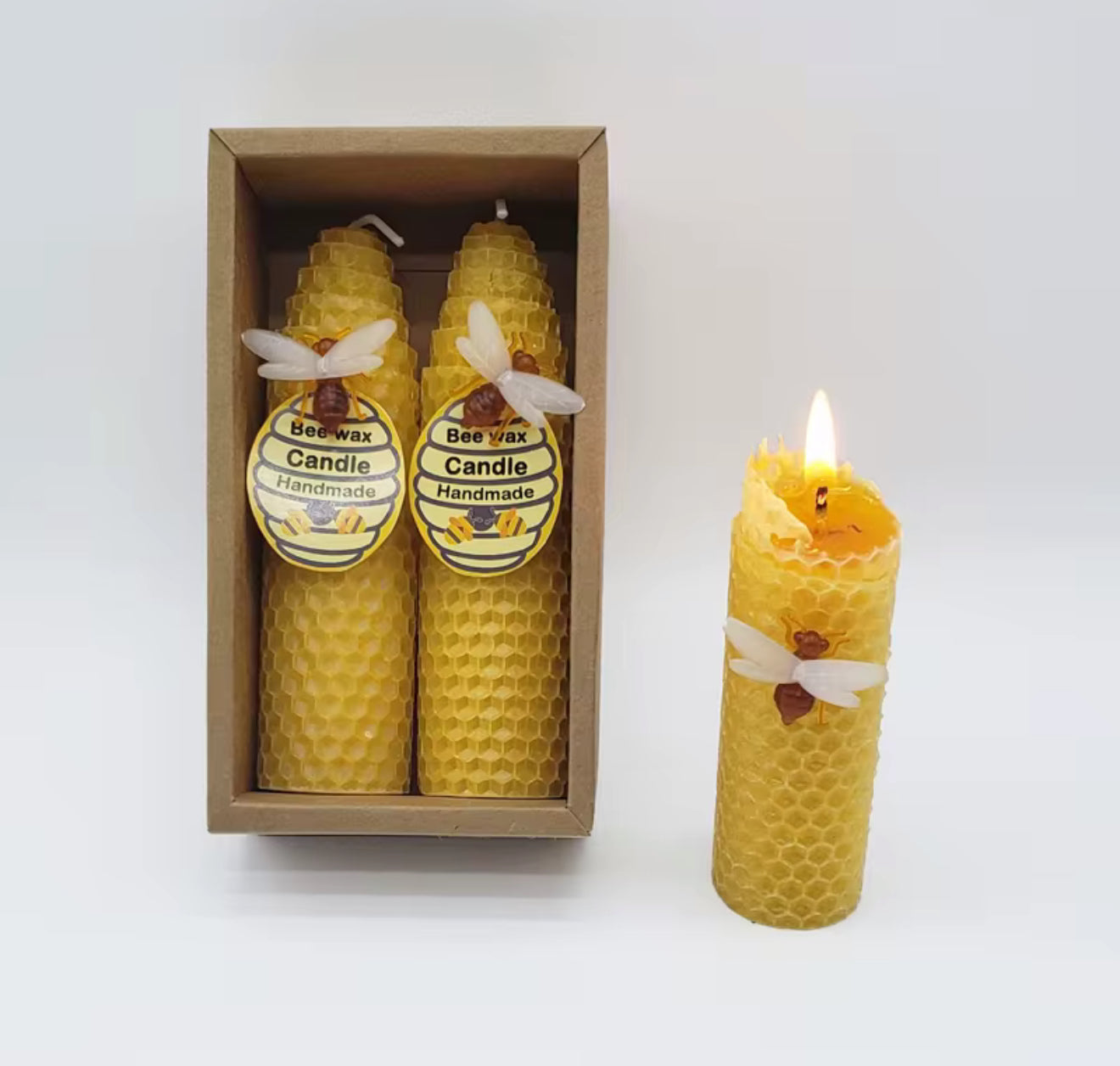 Beeswax Taper Candle-Honeycomb candle