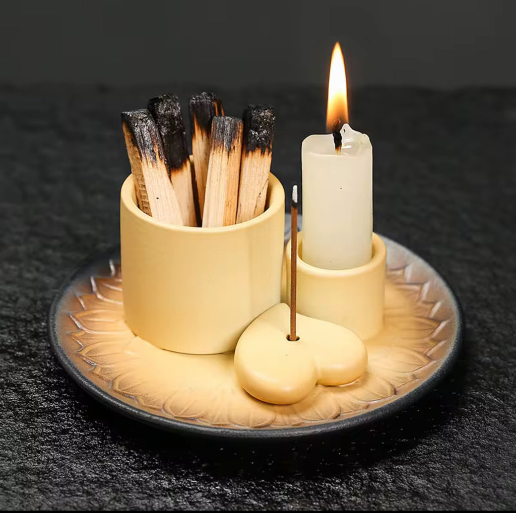 Ceramic Incense Holder – Moon & Star Plate