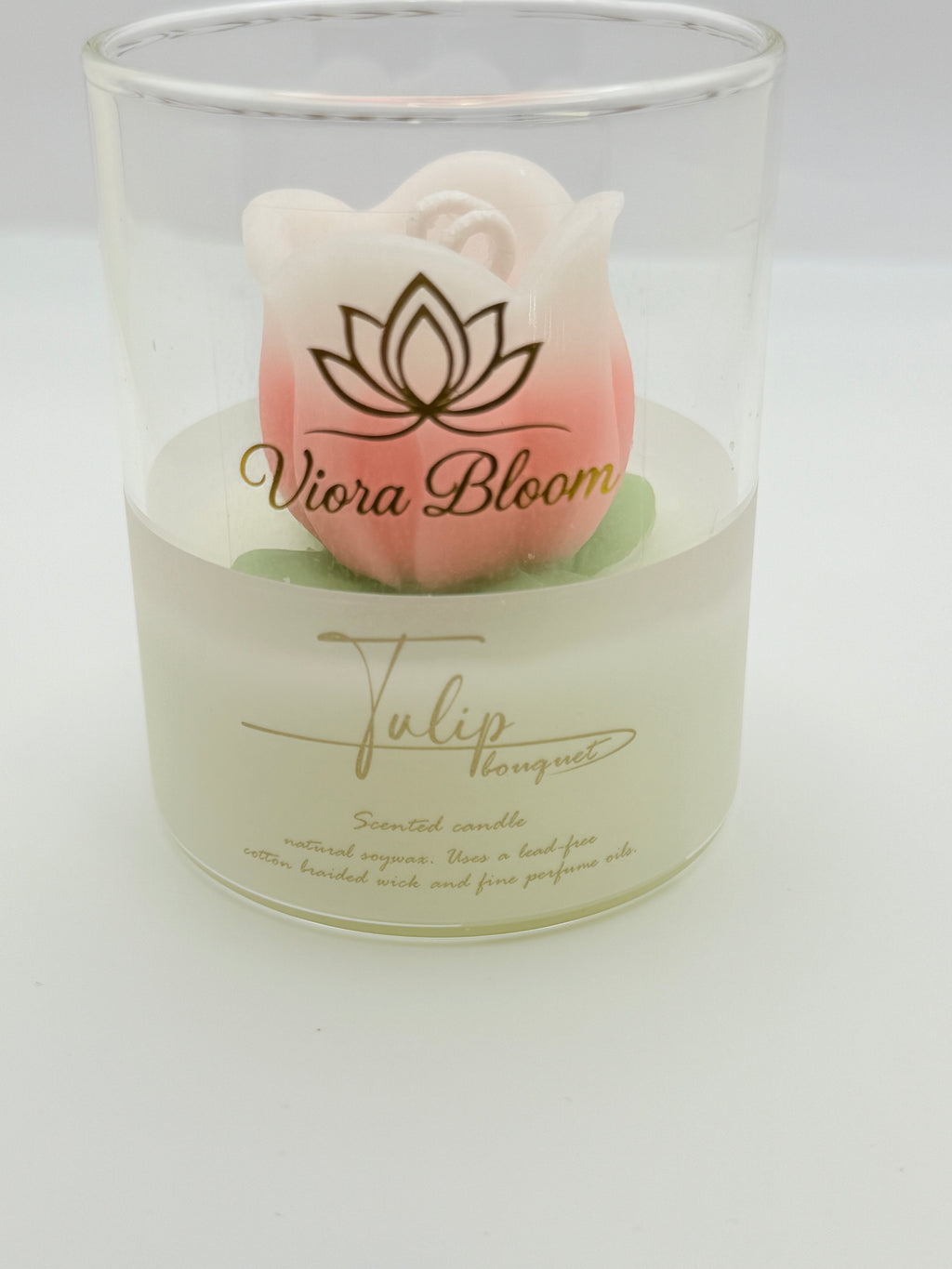Single Tulip Glass Candle