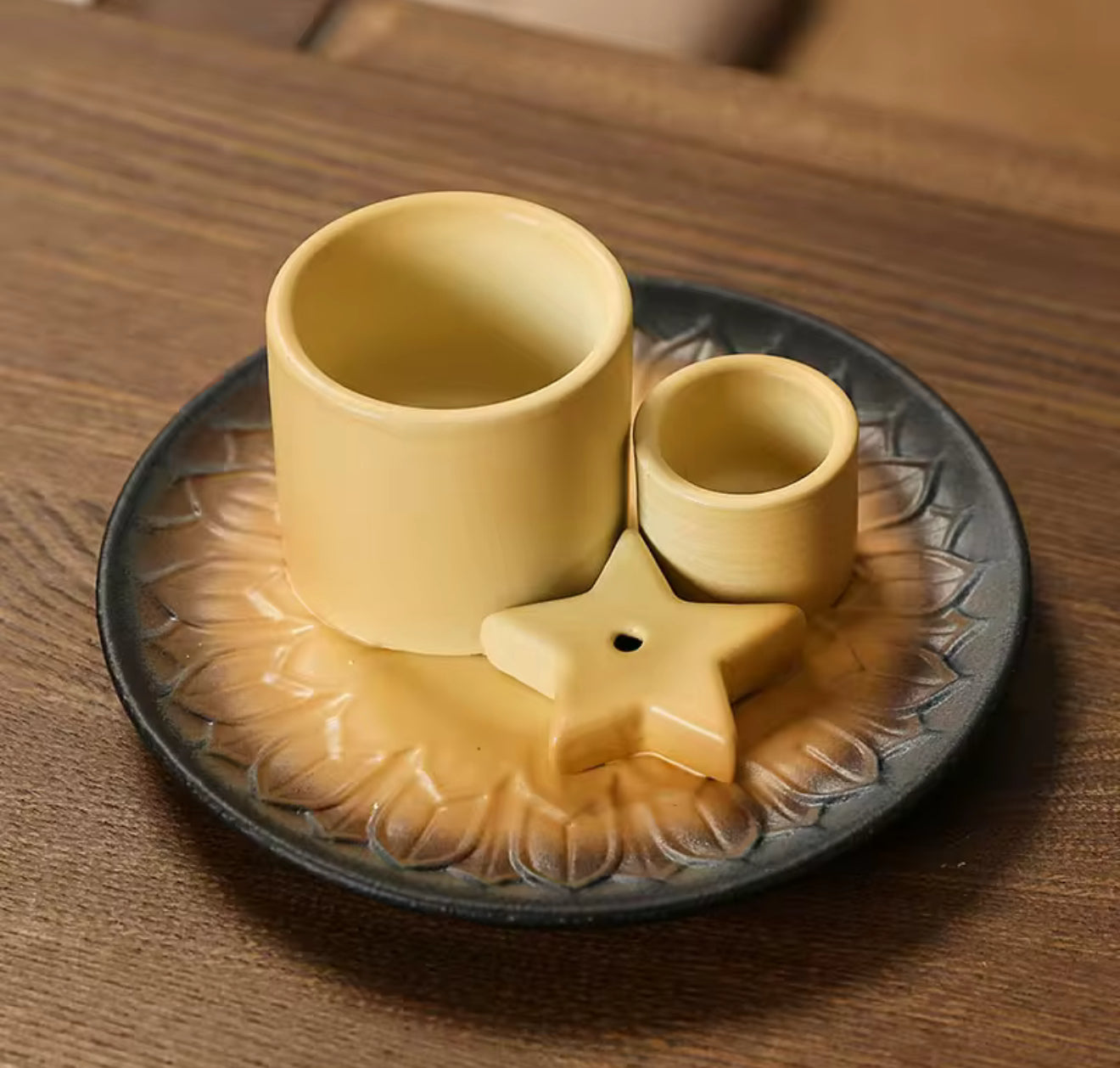 Ceramic Incense Holder – Moon & Star Plate