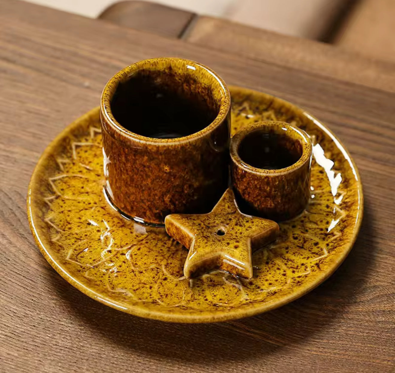 Ceramic Incense Holder – Moon & Star Plate