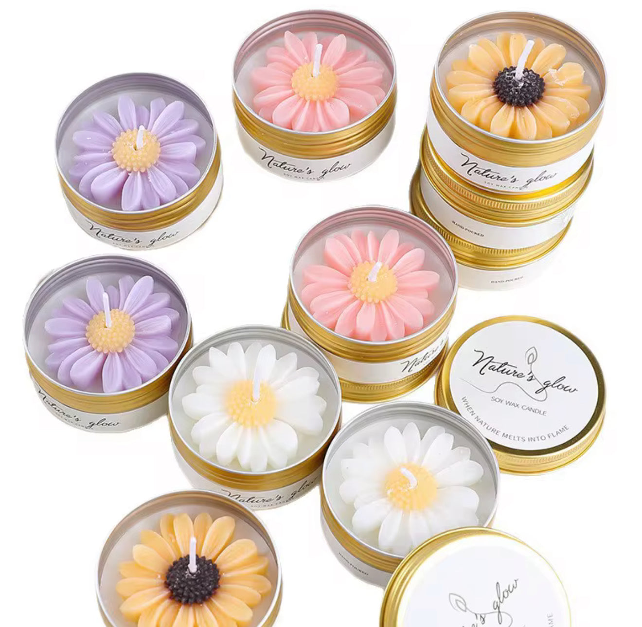 Daisy Bloom Tin Candle