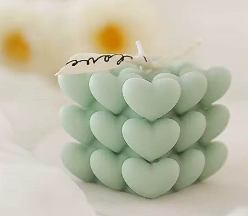 Heart Shaped Cube Candle