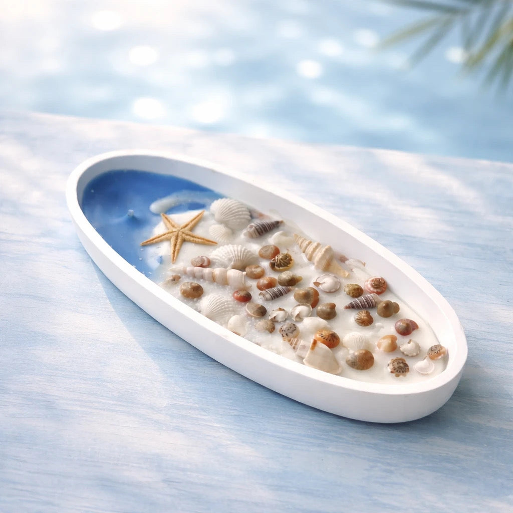 Ocean Shell Garden Candle – Coastal Decor