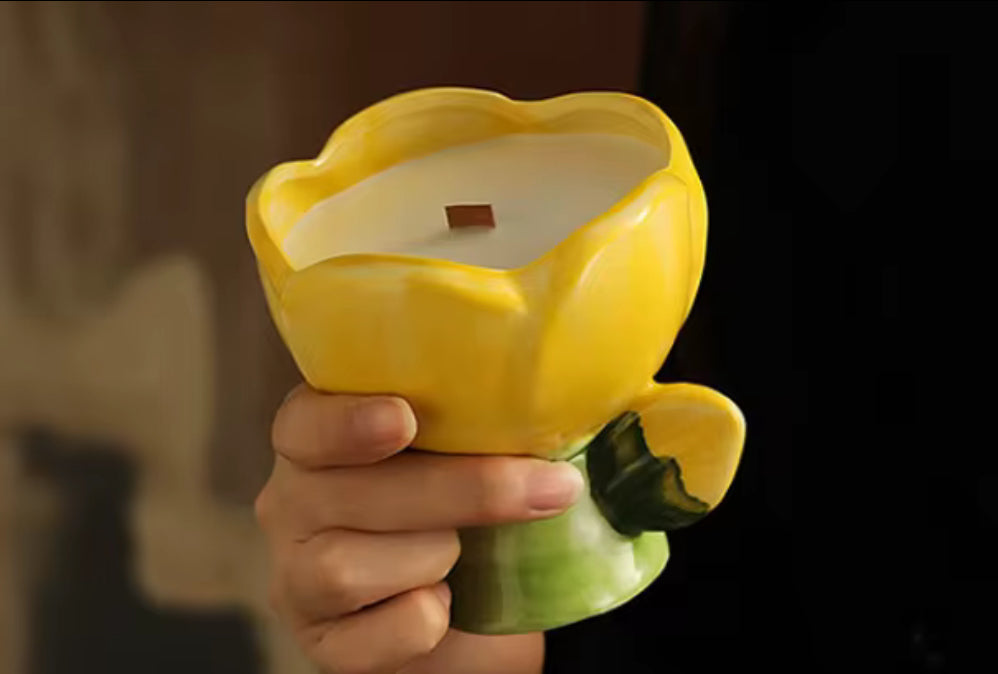 Tulip Ceramic Jar Candle