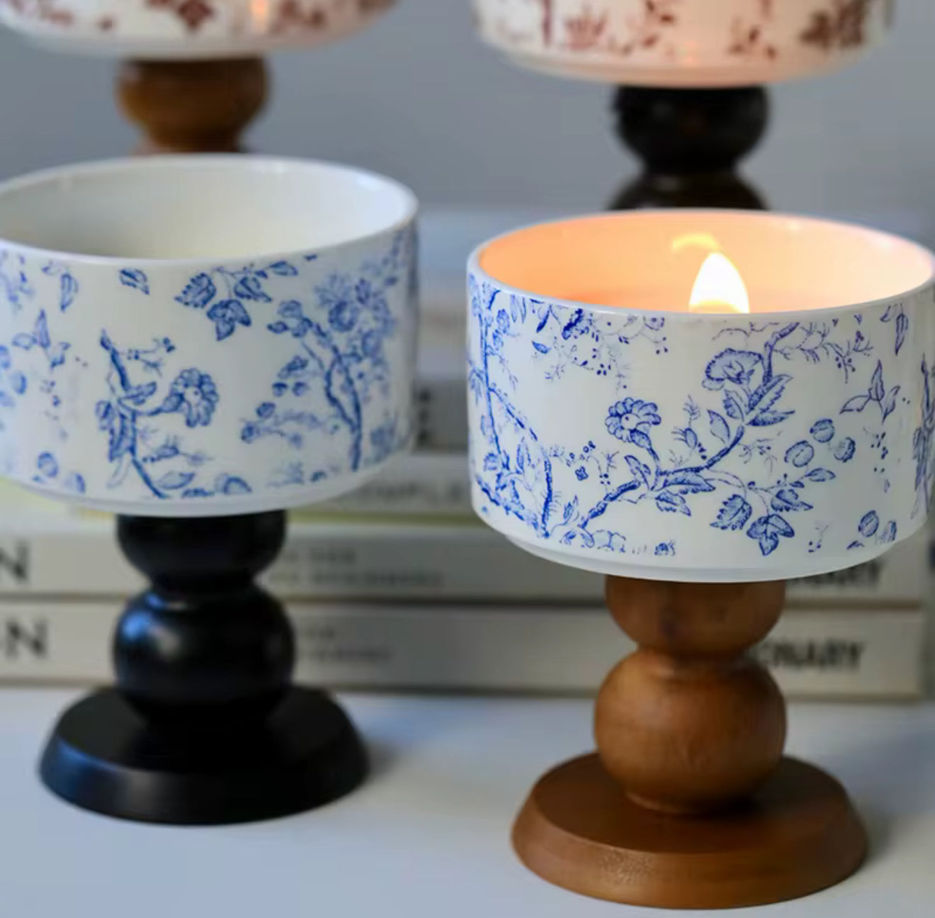 French Floral Glass Jar Candle