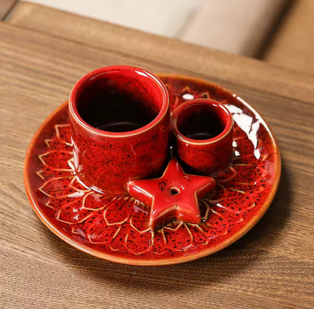 Ceramic Incense Holder – Moon & Star Plate